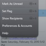 Email Actions Menu Email Actions Menu