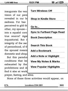 In-Book Menu