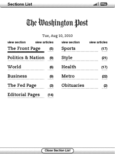 Washington Post Contents